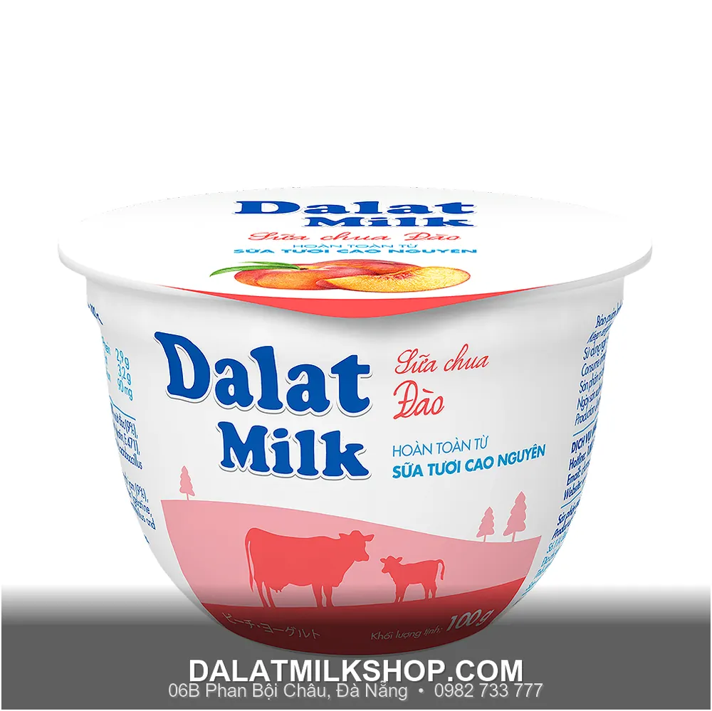 Sữa chua ăn Dalatmilk vị đào 100g