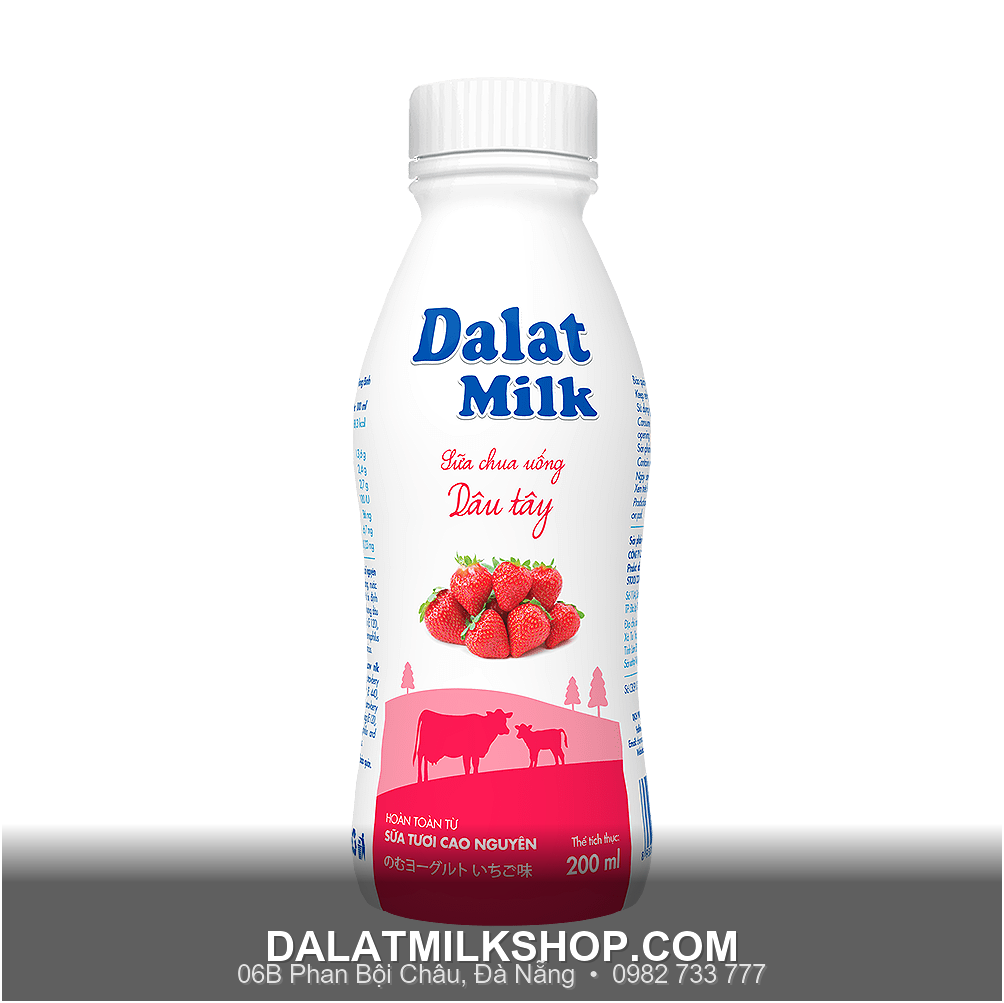Sữa chua uống Dalatmilk dâu tây 200ml