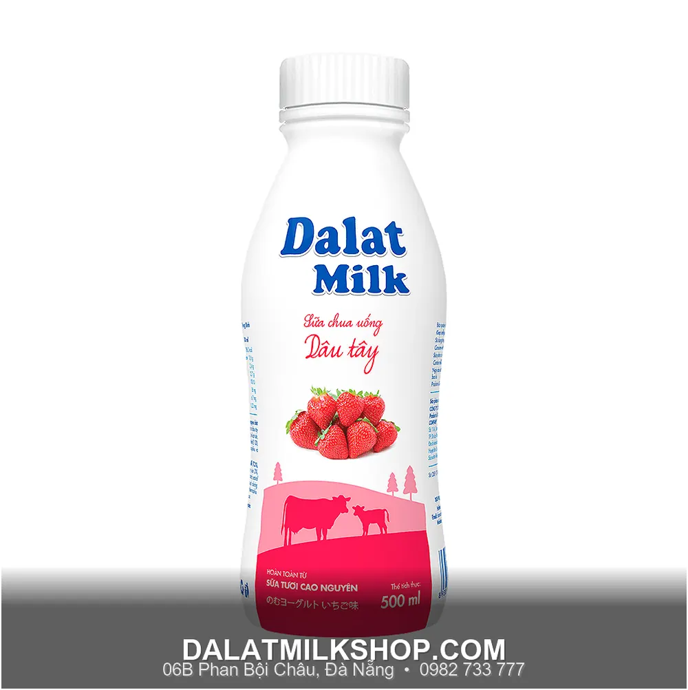 Sữa chua uống Dalatmilk dâu tây 500ml