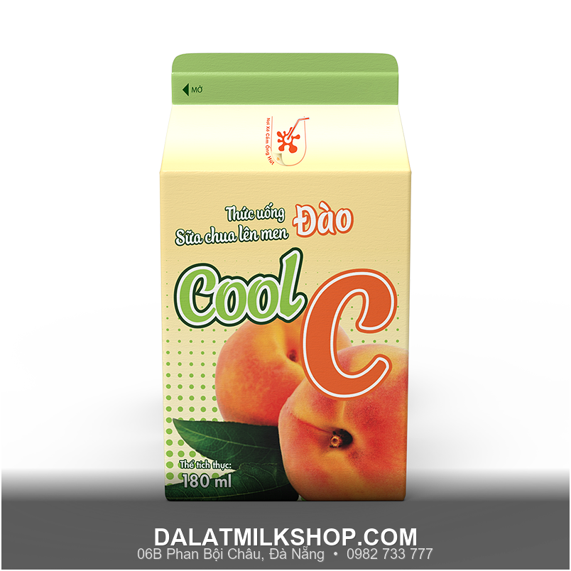 Cool C Dalatmilk sữa chua lên men đào 180ml