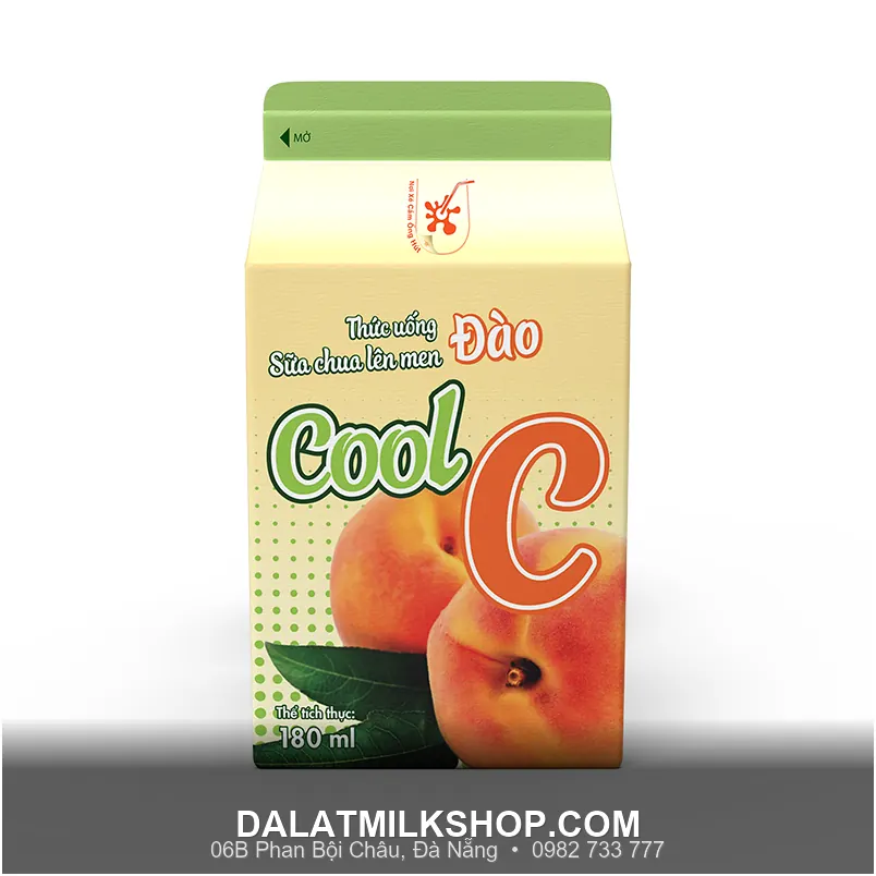 Cool C Dalatmilk sữa chua lên men đào 180ml