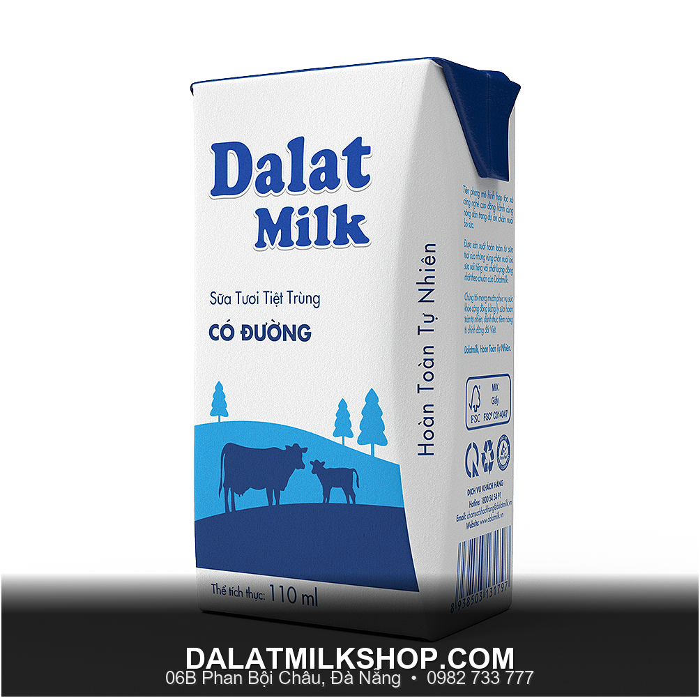 Sua Tuoi Tiet Trung Co Duong Dalatmilk 110Ml