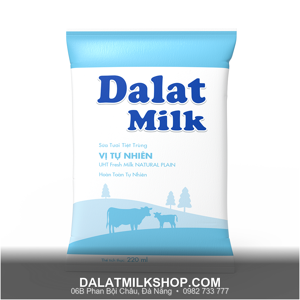 Sữa tiệt trùng Dalatmilk vị tự nhiên 220ml
