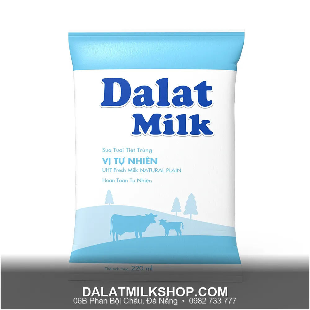 Sữa tiệt trùng Dalatmilk vị tự nhiên 220ml