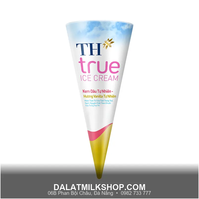 Kem ốc quế TH True Milk Dâu Vanilla