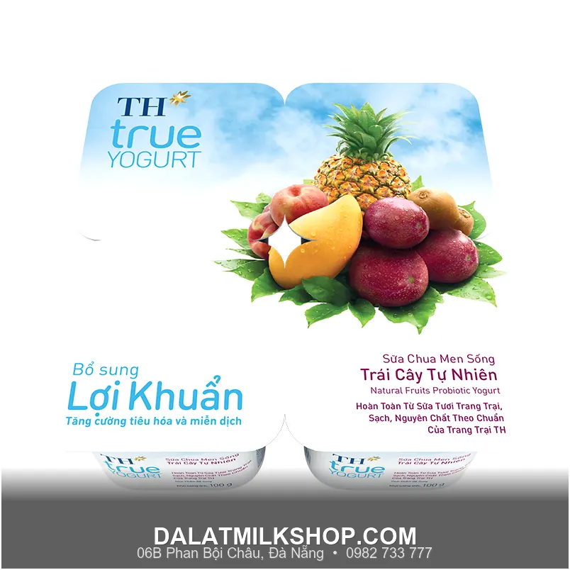 Sữa chua men sống TH trái cây tự nhiên 100g