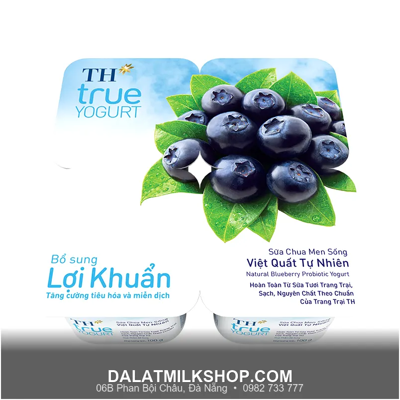 Sữa chua men sống TH việt quất tự nhiên 100g
