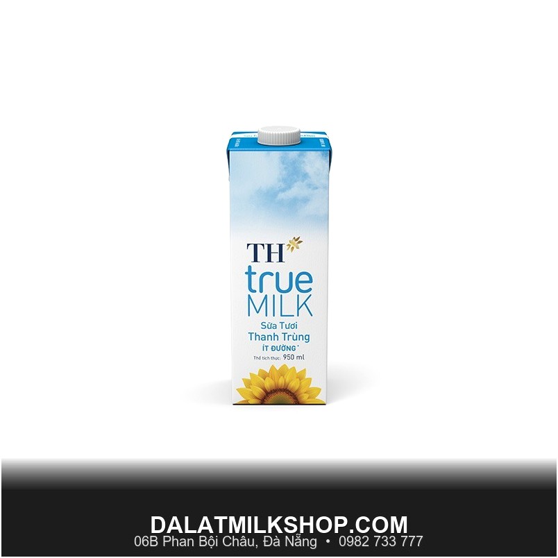 Sữa thanh trùng TH True Milk ít đường 950ml