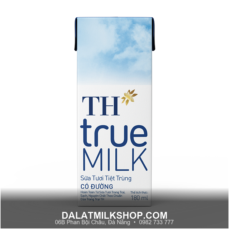 Sữa tiệt trùng TH True Milk có đường 180ml