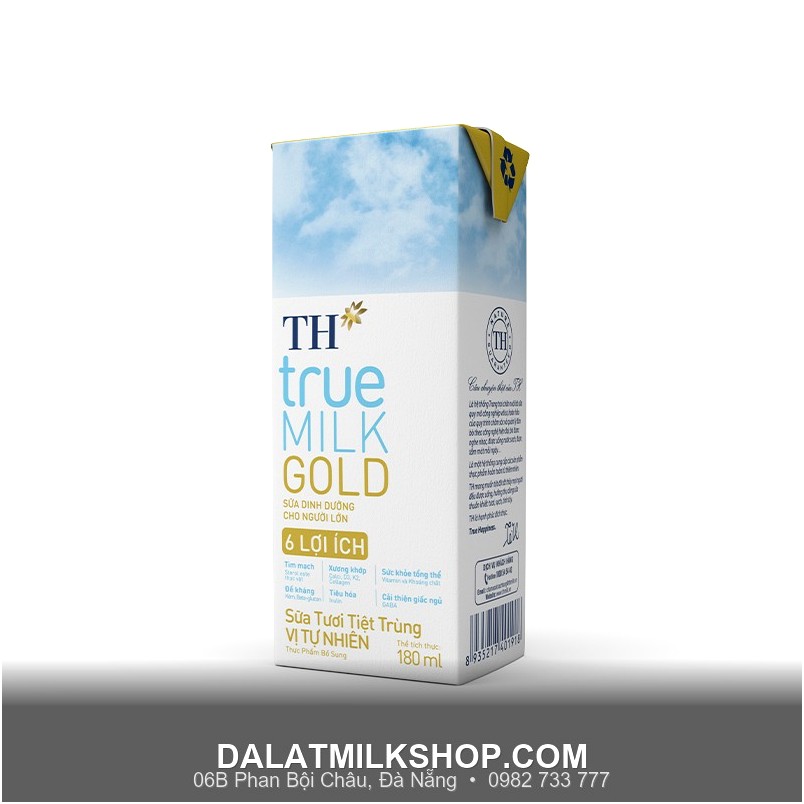 Sữa tiệt trùng TH True Milk Gold 180ml