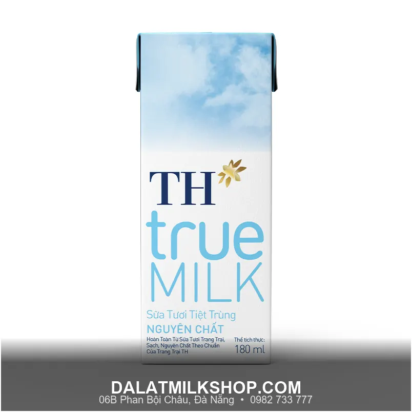 Sữa tiệt trùng TH True Milk nguyên chất 180ml