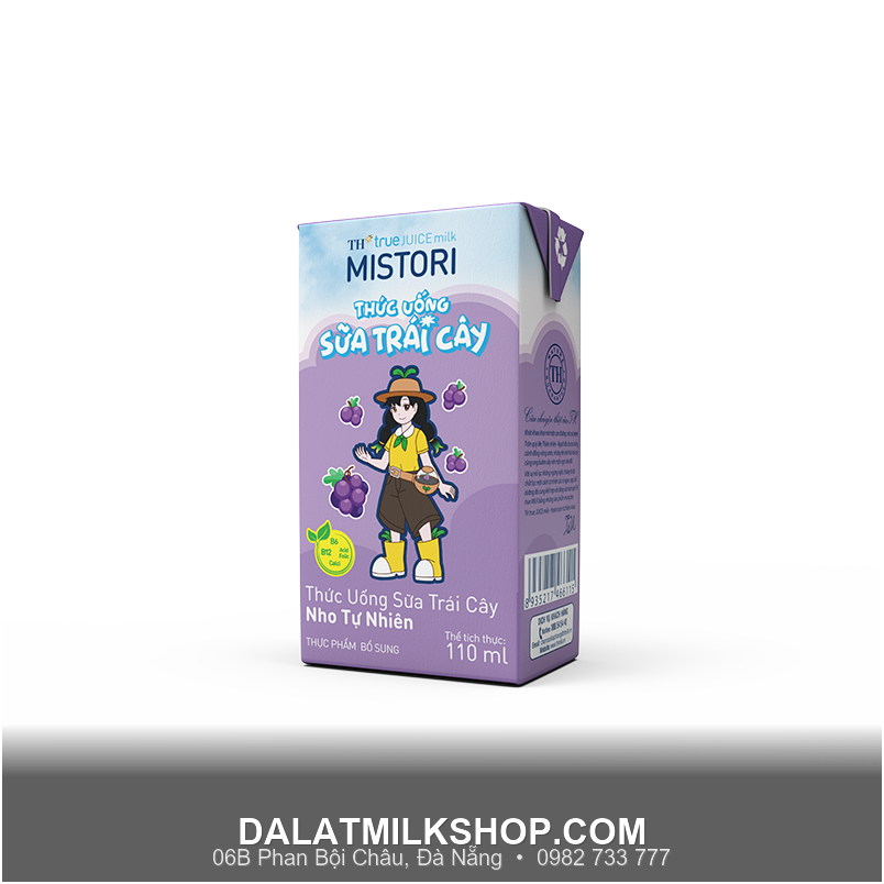 Sữa trái cây TH True Juice Milk vị nho tự nhiên 110ml