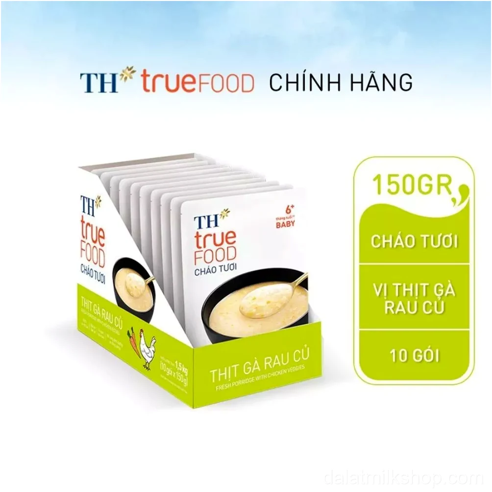 Hộp 10 gói Cháo tươi thịt gà rau củ TH true Food 1