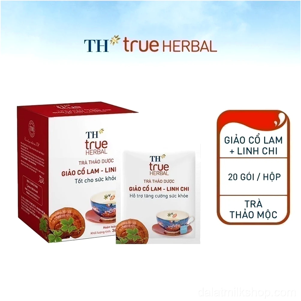 Hộp Trà Thảo Dược Giảo Cổ Lam Linh Chi TH true HERBAL (20 Gói)