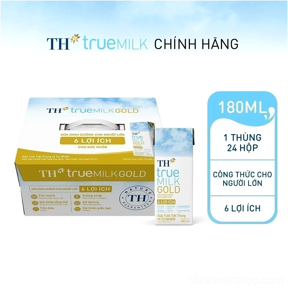 Thùng 24 hộp sữa tươi tiệt trùng vị tự nhiên TH tr