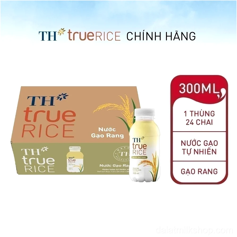 Thùng nước gạo rang TH true RICE 300ml (24 Chai)