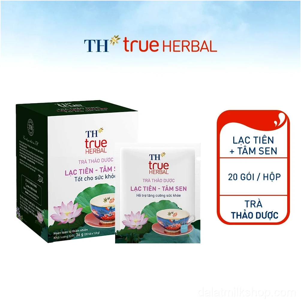 Trà Thảo Dược Lạc Tiên Tâm Sen TH true HERBAL 20 G